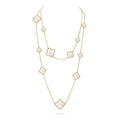 Van Cleef & Arpels CLOVER 16 MOTIF WHITE MOP GOLD NECKLACE
