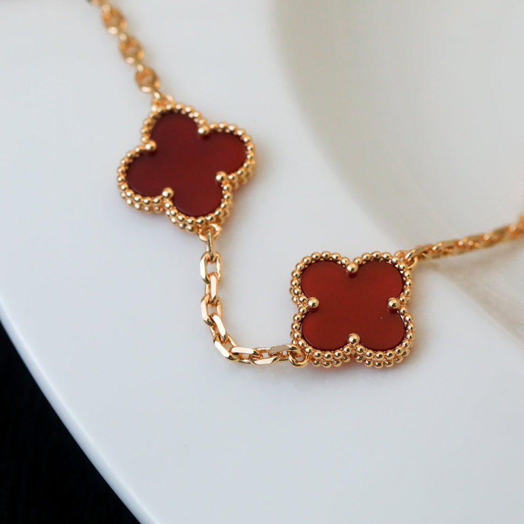 Van Cleef & Arpels CLOVER BRACELET 5 MOTIF CARNELIAN