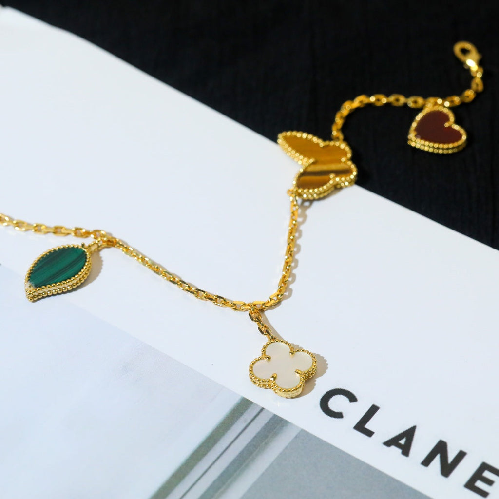 Van Cleef & Arpels LUCKY SPRING 5 MOTIF GOLD BRACELET