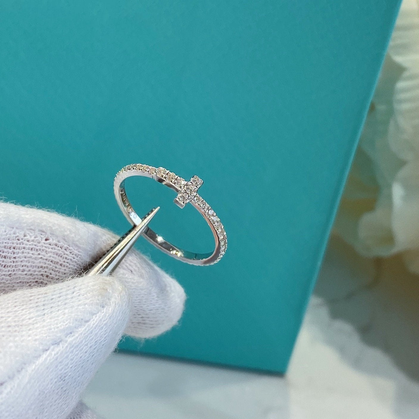 TIFFANY T SMALL RING DIAMOND SILVER