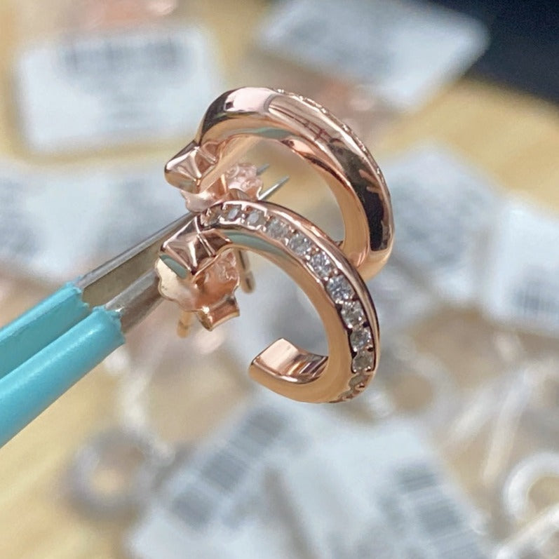 TIFFANY T1 HOOP DIAMOND EARRINGS