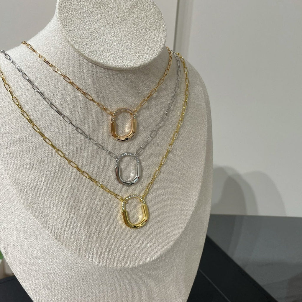 TIFFANY LOCK MEDIUM PENDANT DIAMOND NECKLACE