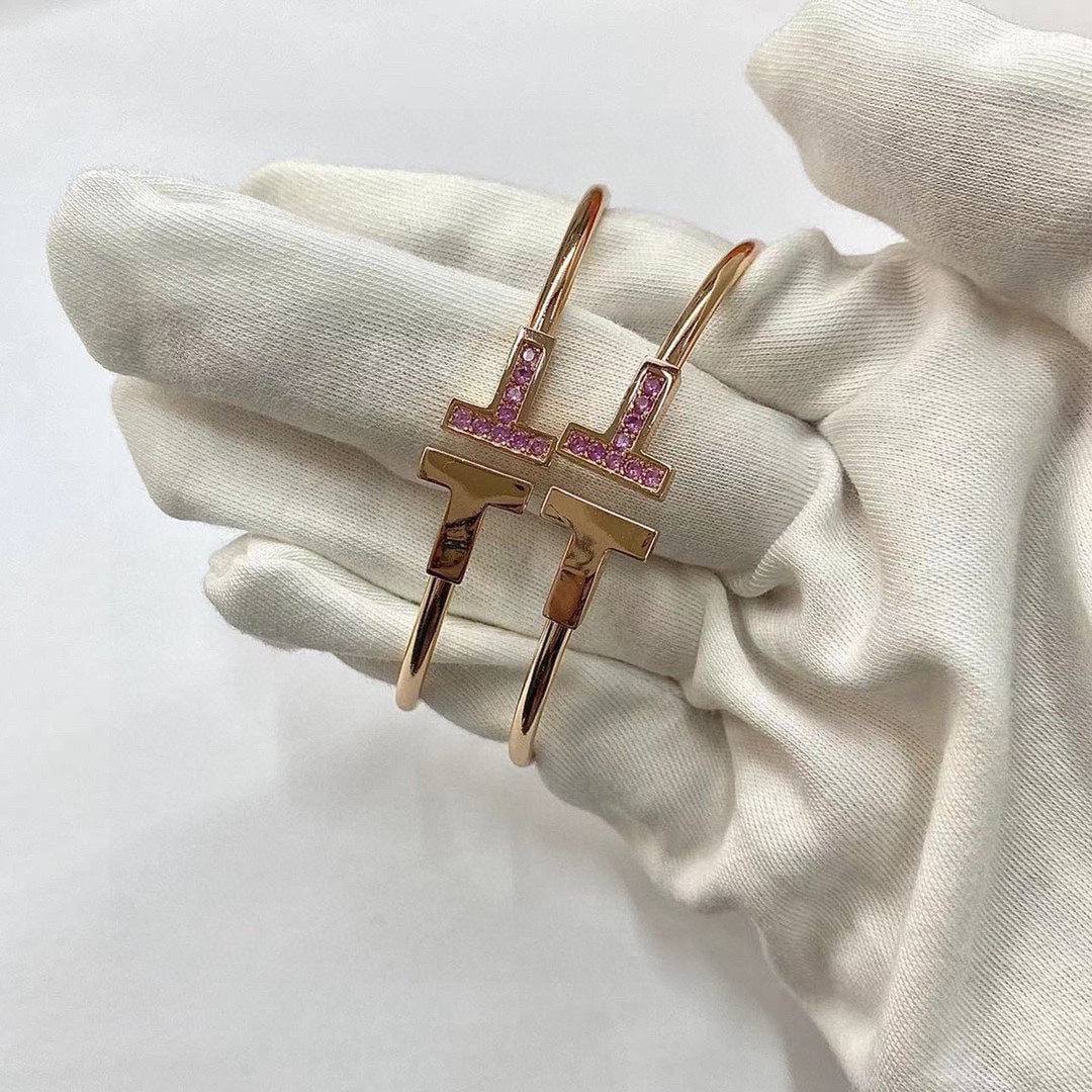 TIFFANY T PINK GOLD PINK DIAMOND BRACELET