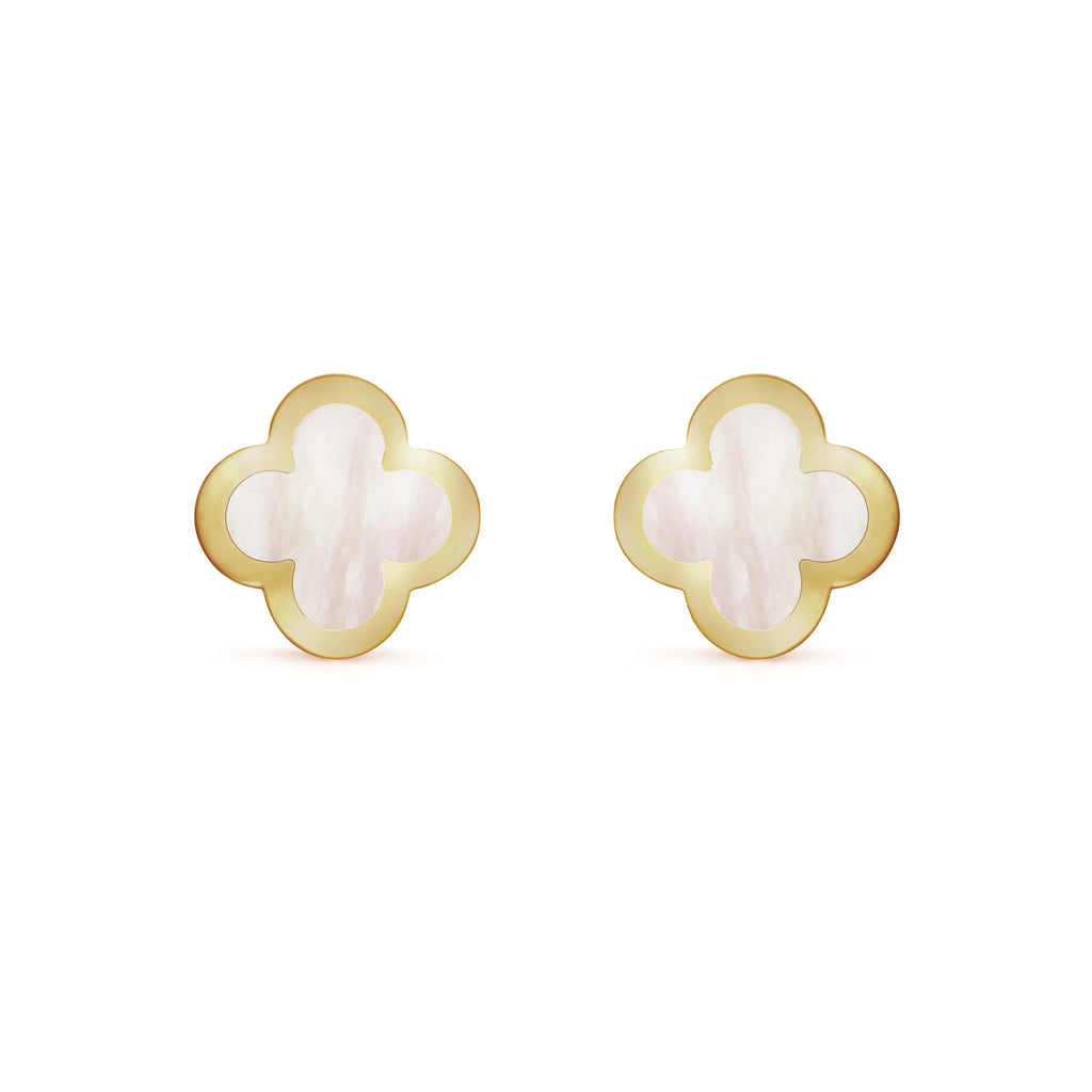 Van Cleef & Arpels PURE CLOVER MOP PINK GOLD EARRINGS