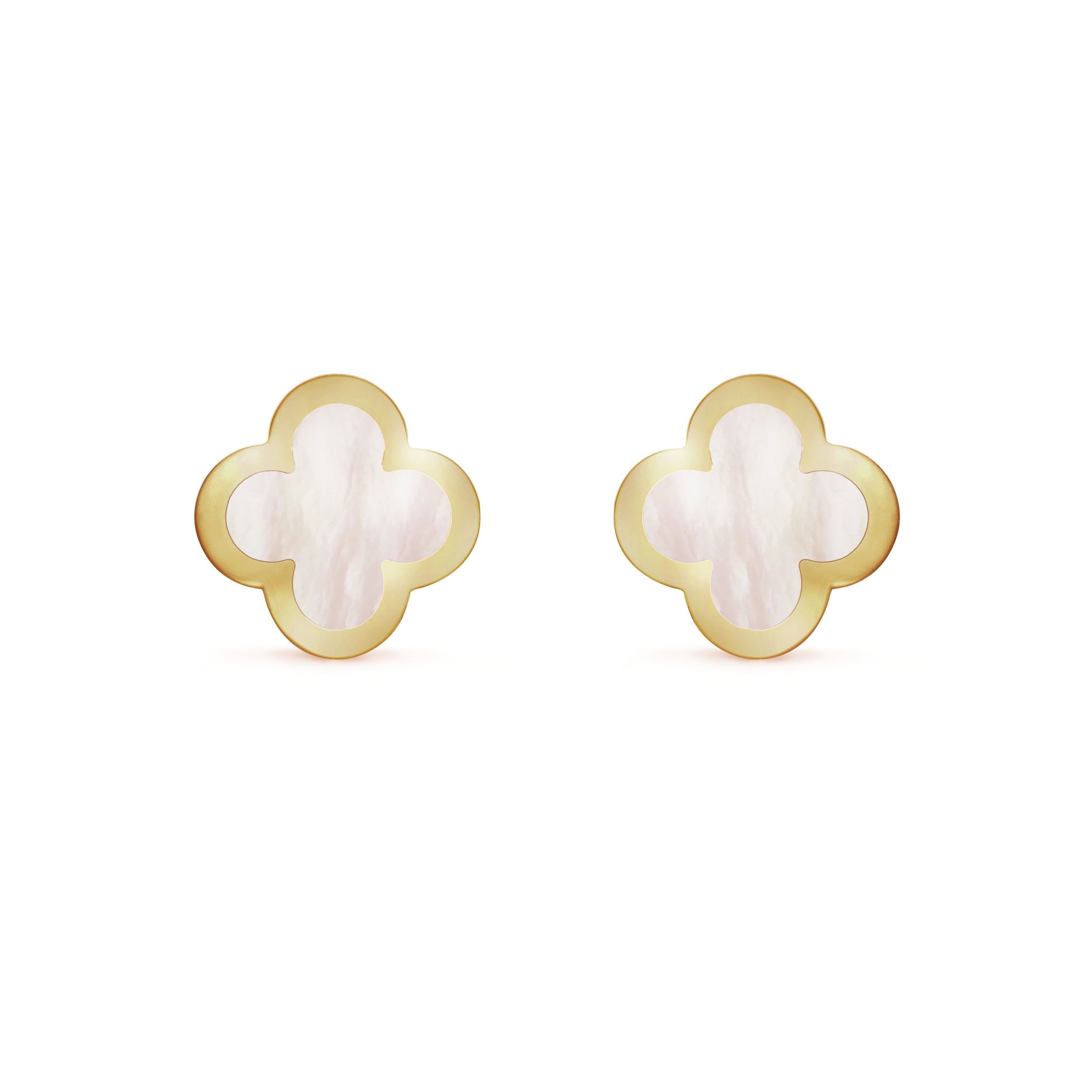 Van Cleef & Arpels PURE CLOVER MOP PINK GOLD EARRINGS