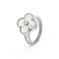 Van Cleef & Arpels CLOVER SILVER MOP DIAMOND RING