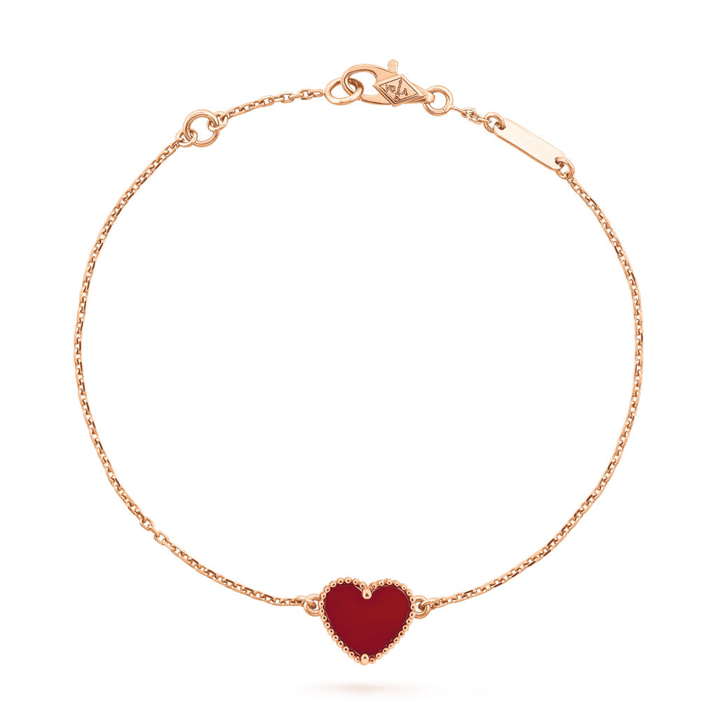 Van Cleef & Arpels HEART CARNELIAN PINK GOLD BRACELET