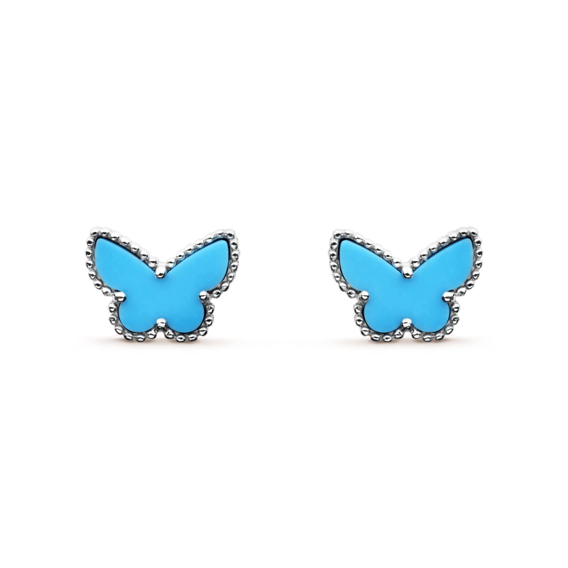 Van Cleef & Arpels BUTTERFLY TURQUOISE SILVER EARRINGS
