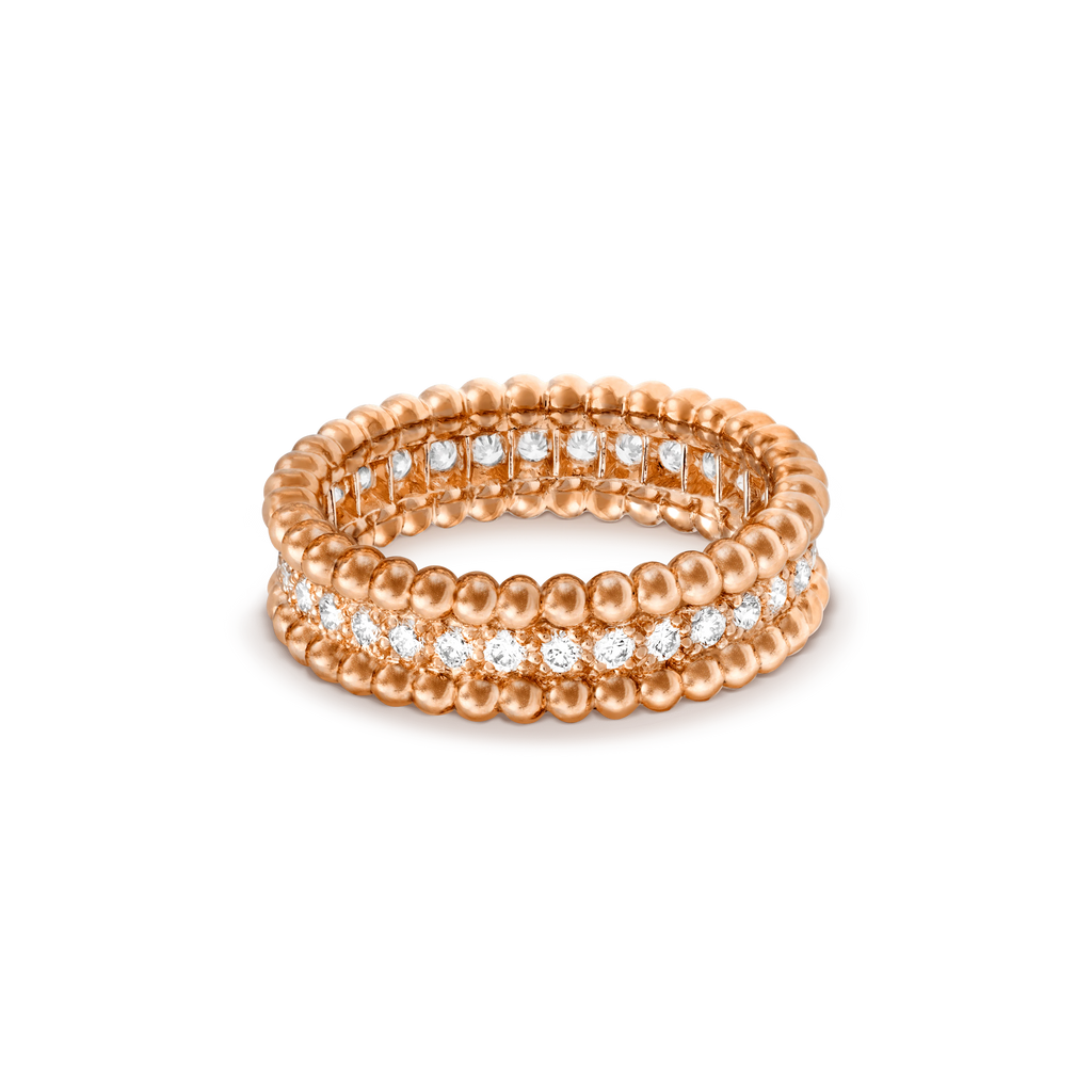 Van Cleef & Arpels PERLEE DIAMOND PINK GOLD RING