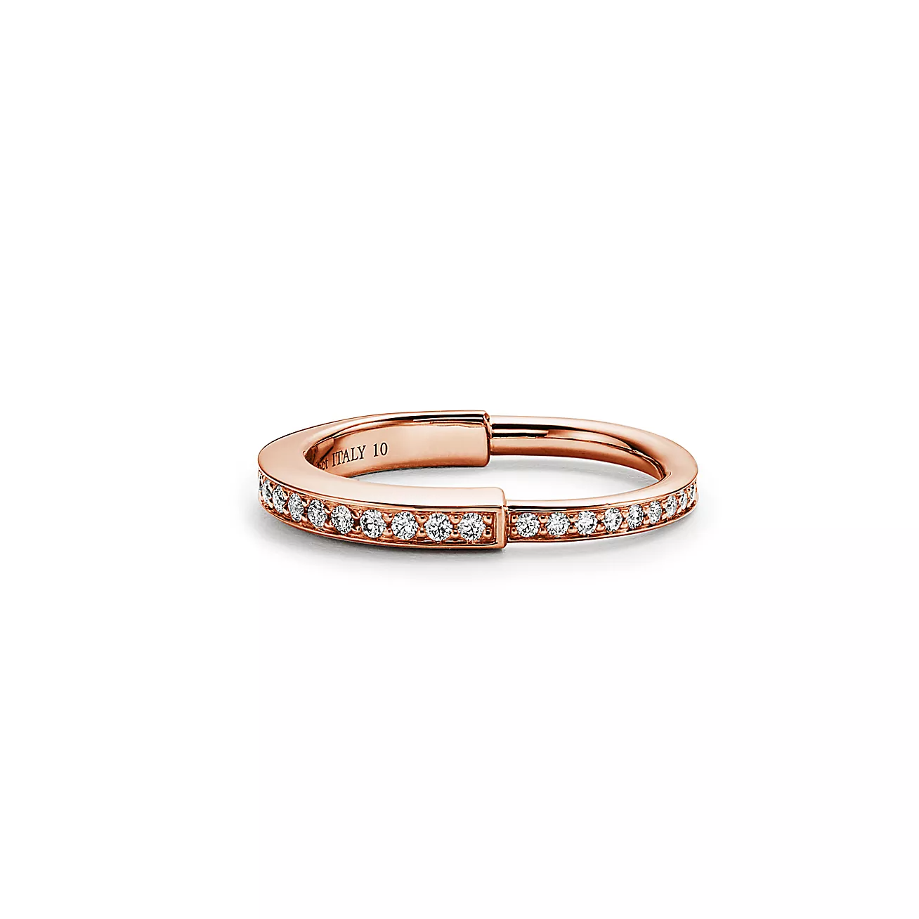 TIFFANY LOCK RING PINK GOLD DIAMOND PAVED