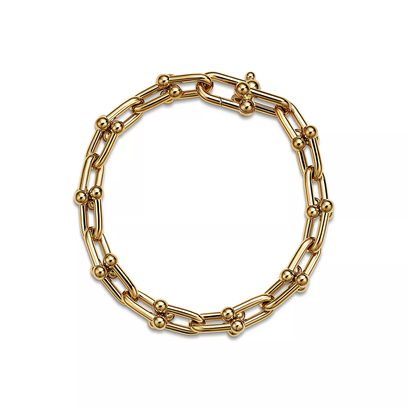 TIFFANY HARDWEAR MEDIUM LINK 20 MOTIF GOLD BRACELET