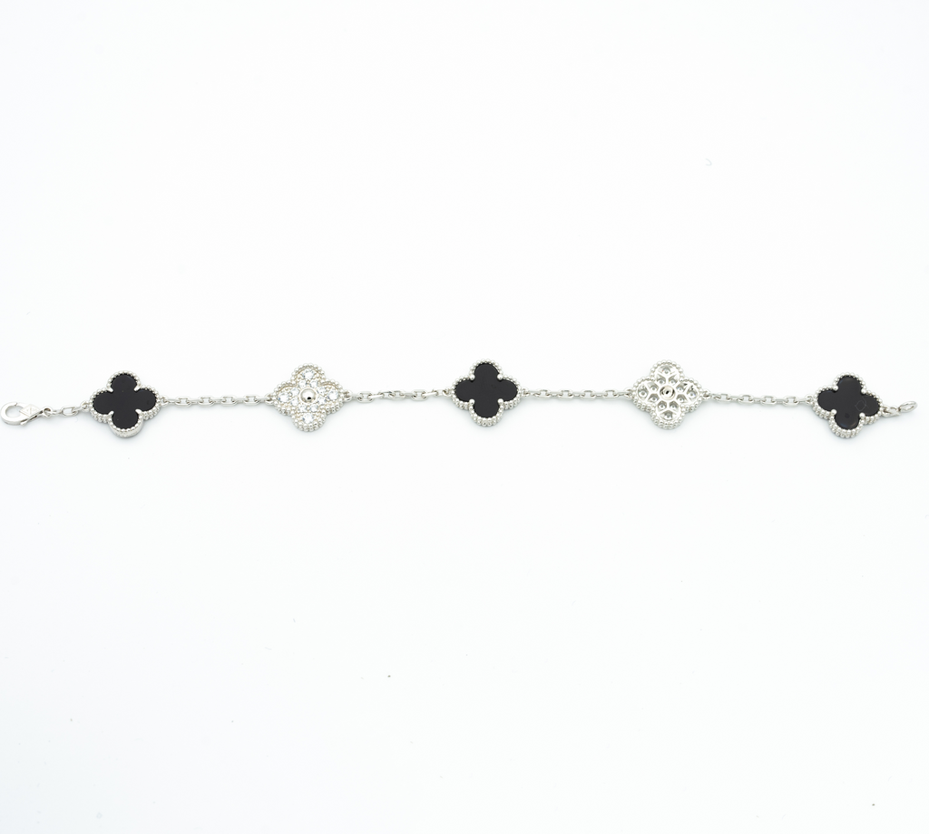 Van Cleef & Arpels CLOVER BRACELET 5 MOTIF ONYXS DIAMOND
