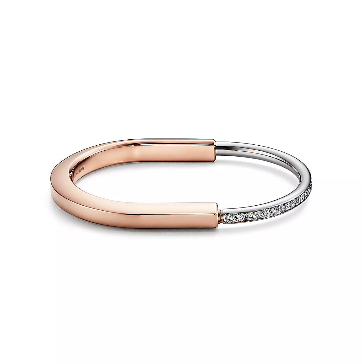 TIFFANY LOCK BRACELET ROSE AND WHITE GOLD DIAMOND