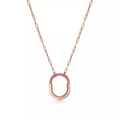 TIFFANY LOCK MEDIUM PENDANT PINK DIAMOND PINK GOLD NECKLACE