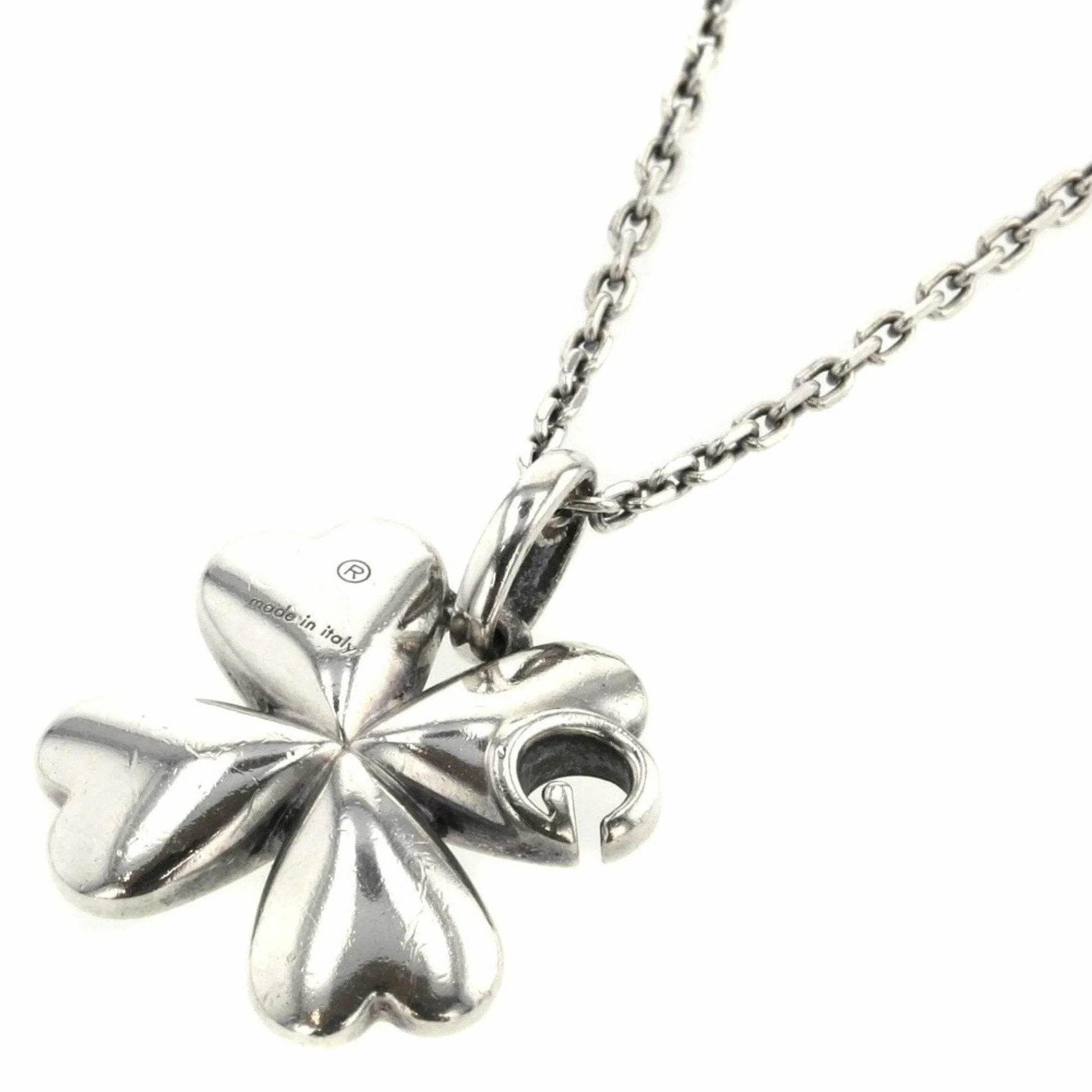 GUCCI SILVER CLOVER NECKLACE
