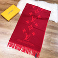 LOUIS VUITTON REYKJAVIK SCARF 180 CM IN RUBY RED CASHMERE 392872