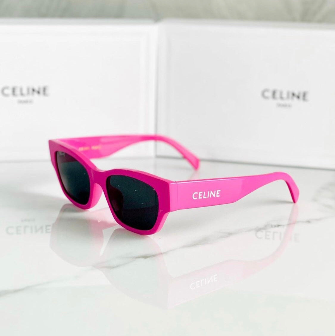 CELINE TRIOMPHE SUNGLASS CL40197 IN PINK ACETATE