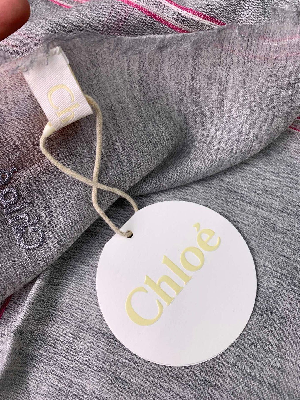 CHANEL SCARF 200 CM IN SMOKE GRAY CASHMERE 386537