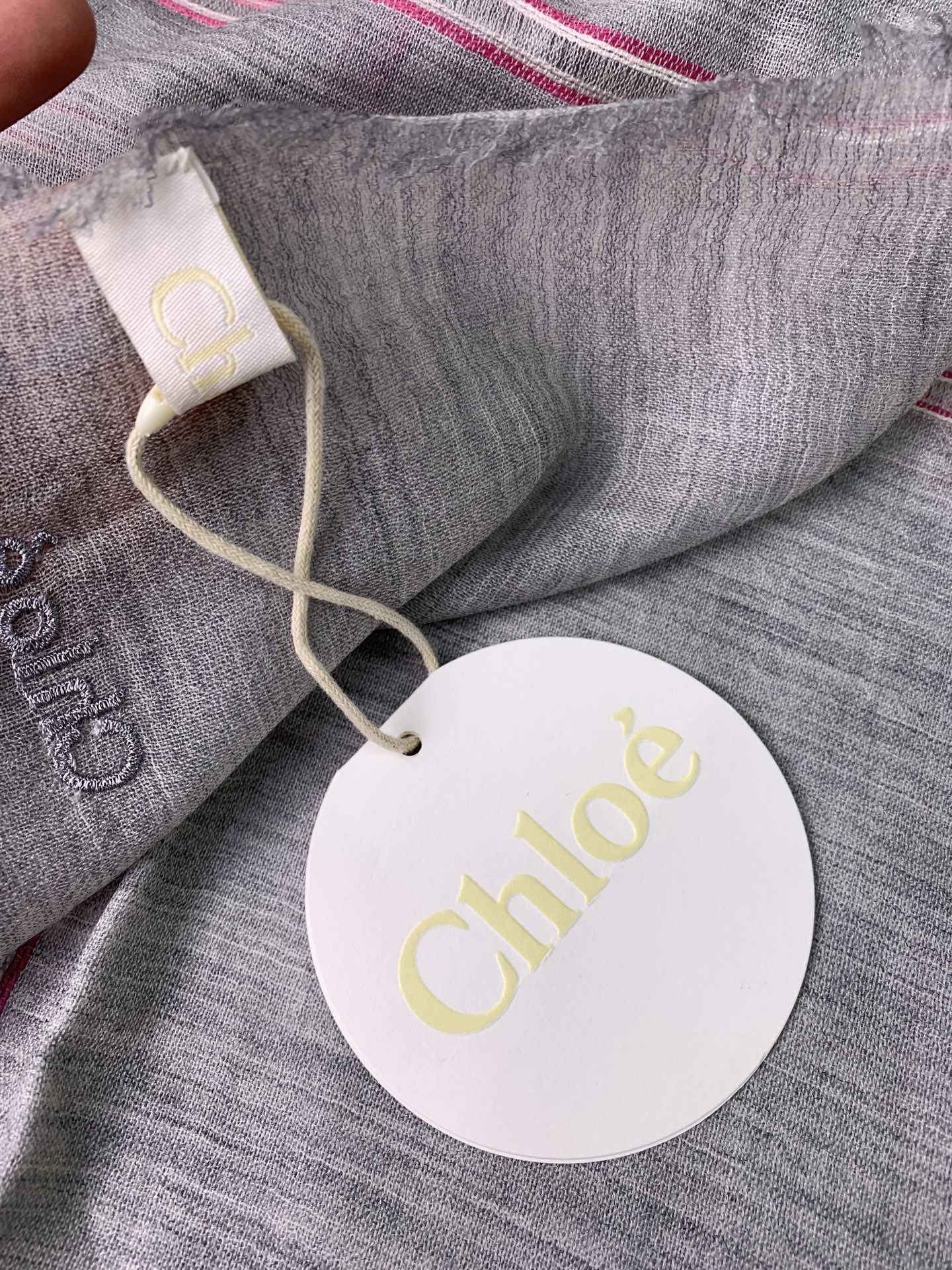CHANEL SCARF 200 CM IN SMOKE GRAY CASHMERE 386537