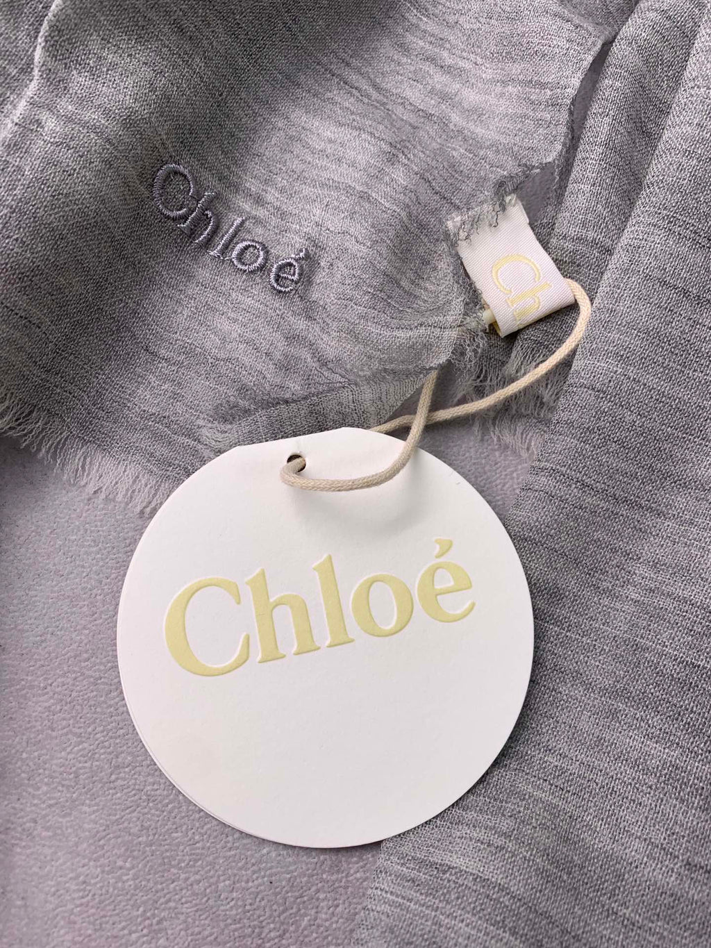 CHANEL SCARF 200 CM IN SMOKE GRAY CASHMERE 386537