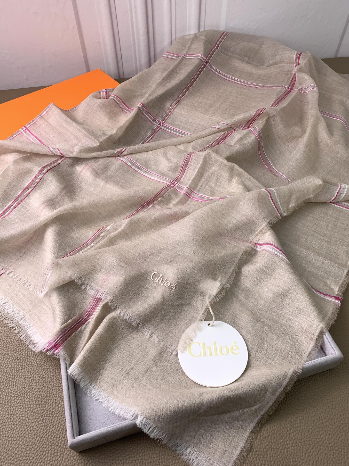 CHANEL SCARF 200 CM IN TAN BEIGE CASHMERE 386538