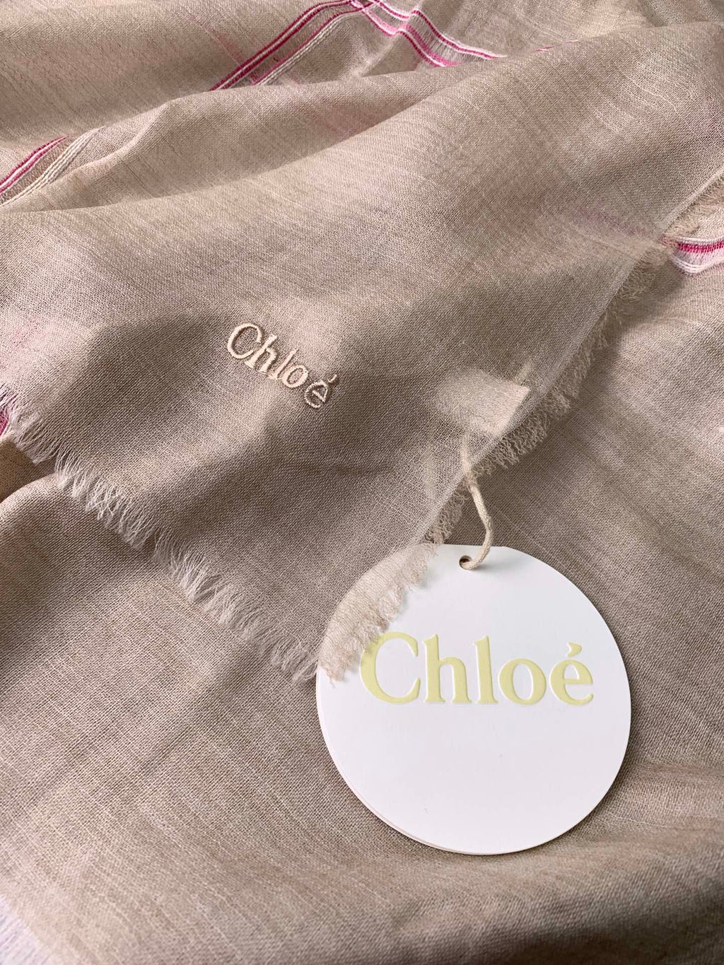 CHANEL SCARF 200 CM IN TAN BEIGE CASHMERE 386538