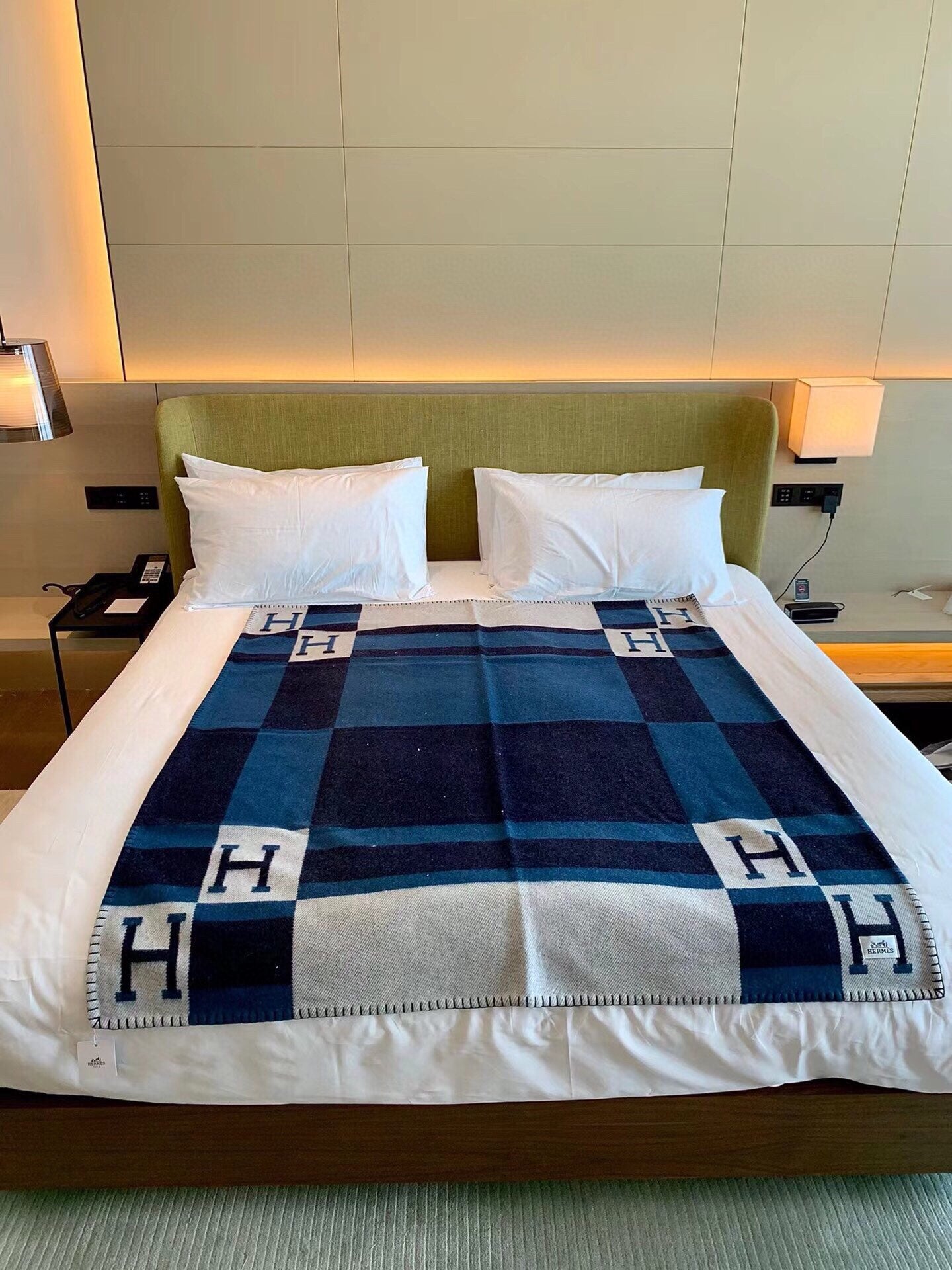 HERMES BLANKET 170 CM IN COLORFUL WOOL AND CASERE 689475