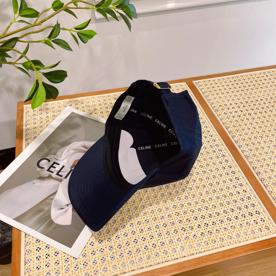 CELINE BASEBALL CAP MODEL 652273 IN DEEP NAVY FABRIC