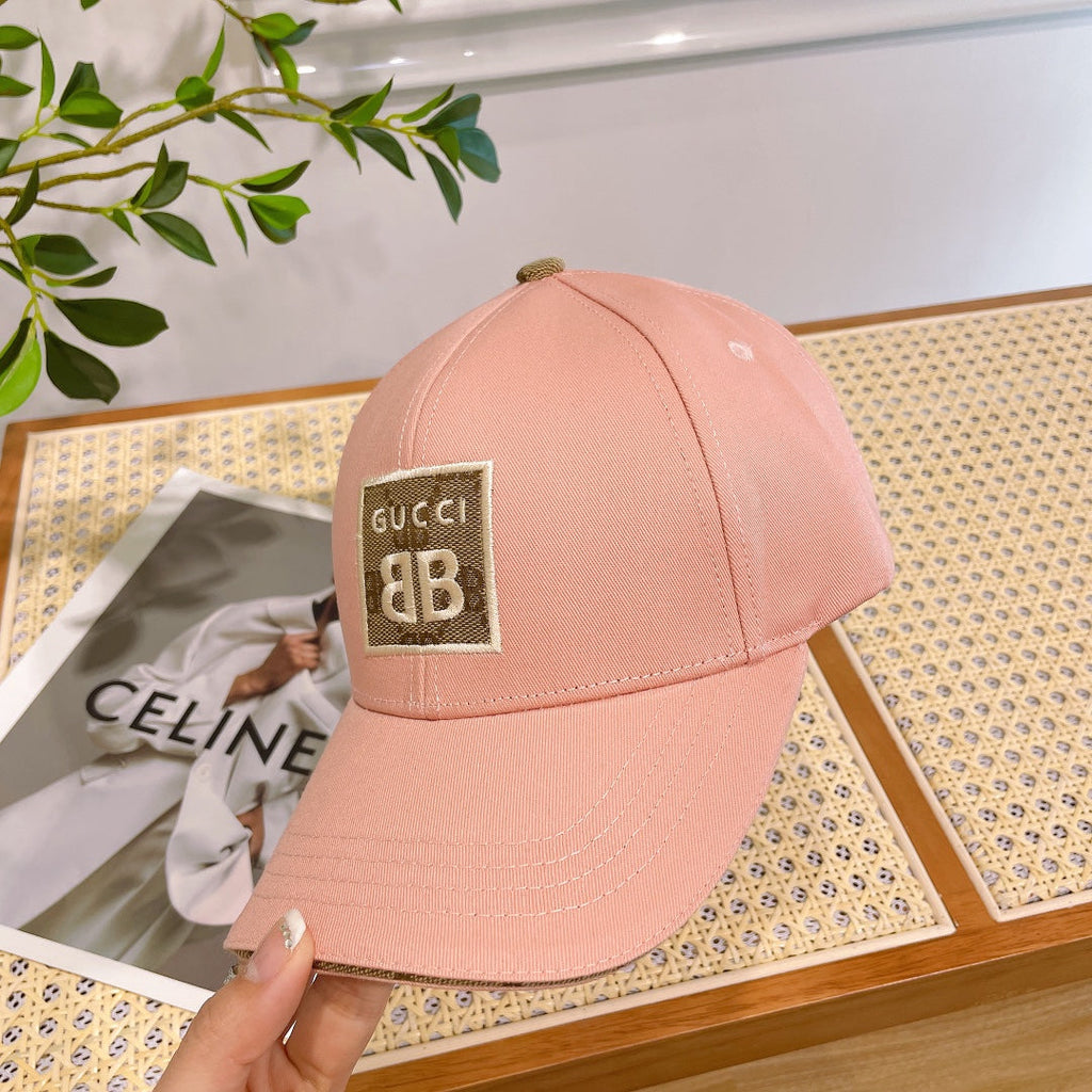GUCCI BASEBALL HAT IN PEACHY PINK JACQUARD FABRIC 219953