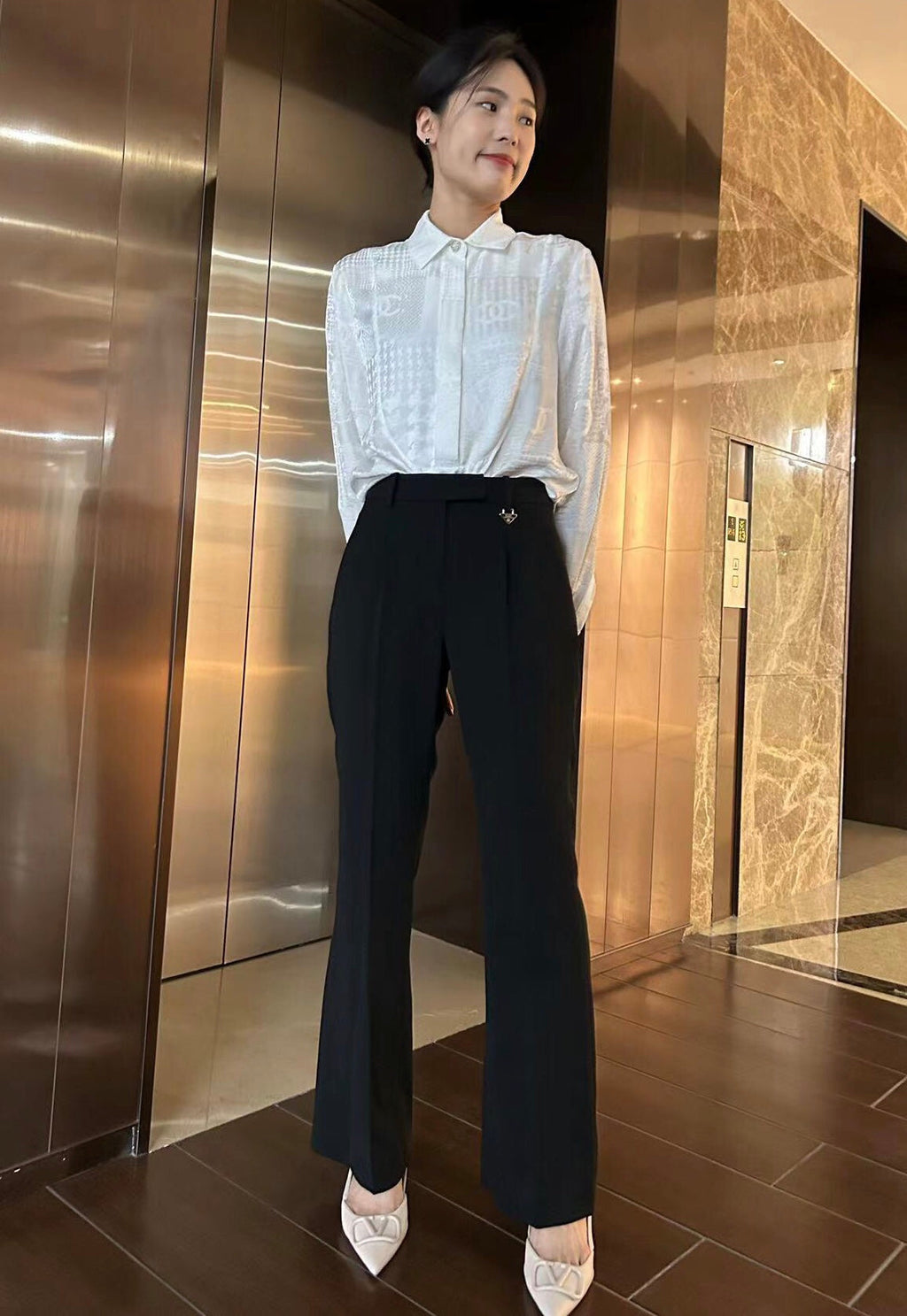 PRADA 25S HIGH-WAIST FLARED PANTS 242