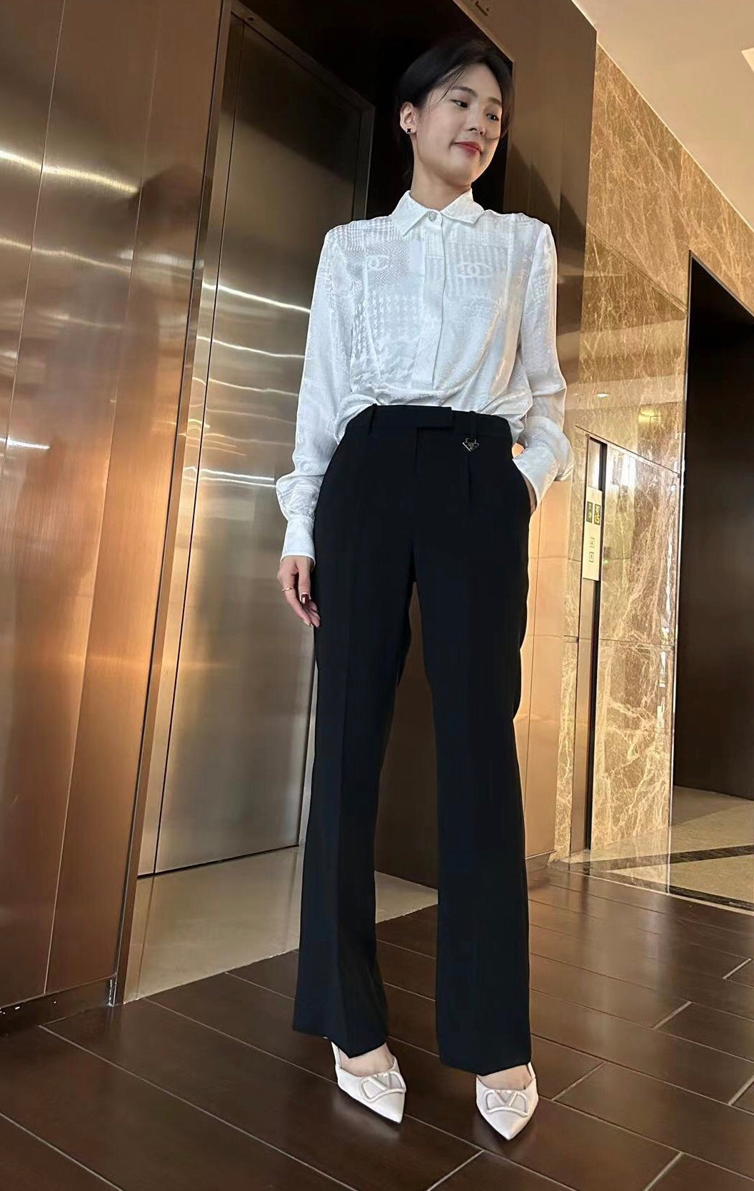 PRADA 25S HIGH-WAIST FLARED PANTS 242