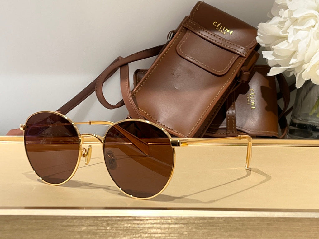 CELINE SUNGLASS CL40100 IN METAL MINERAL GLASS LENSES