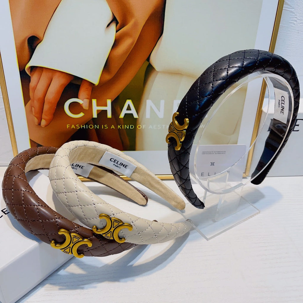 CHANEL WHITE CREAM LAMBSKIN HAIRBAND 925628