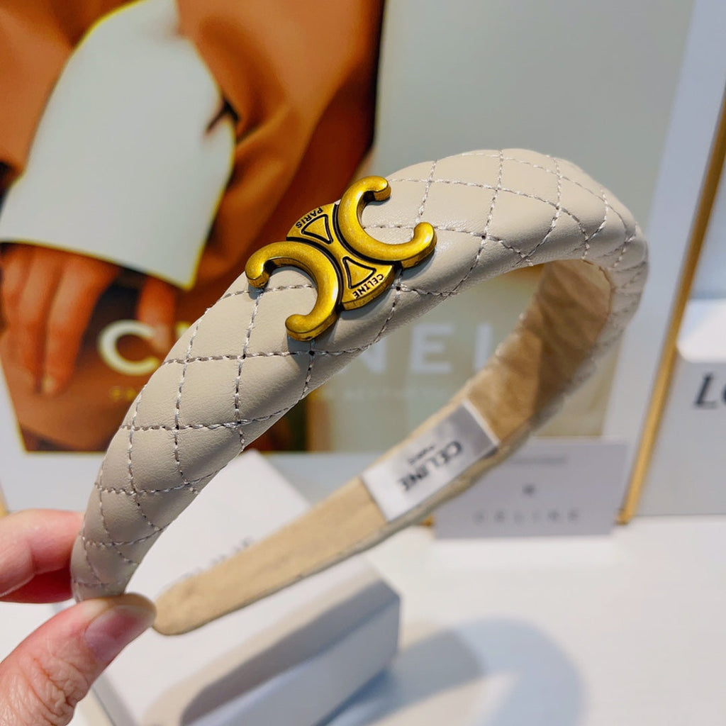 CHANEL WHITE CREAM LAMBSKIN HAIRBAND 925628