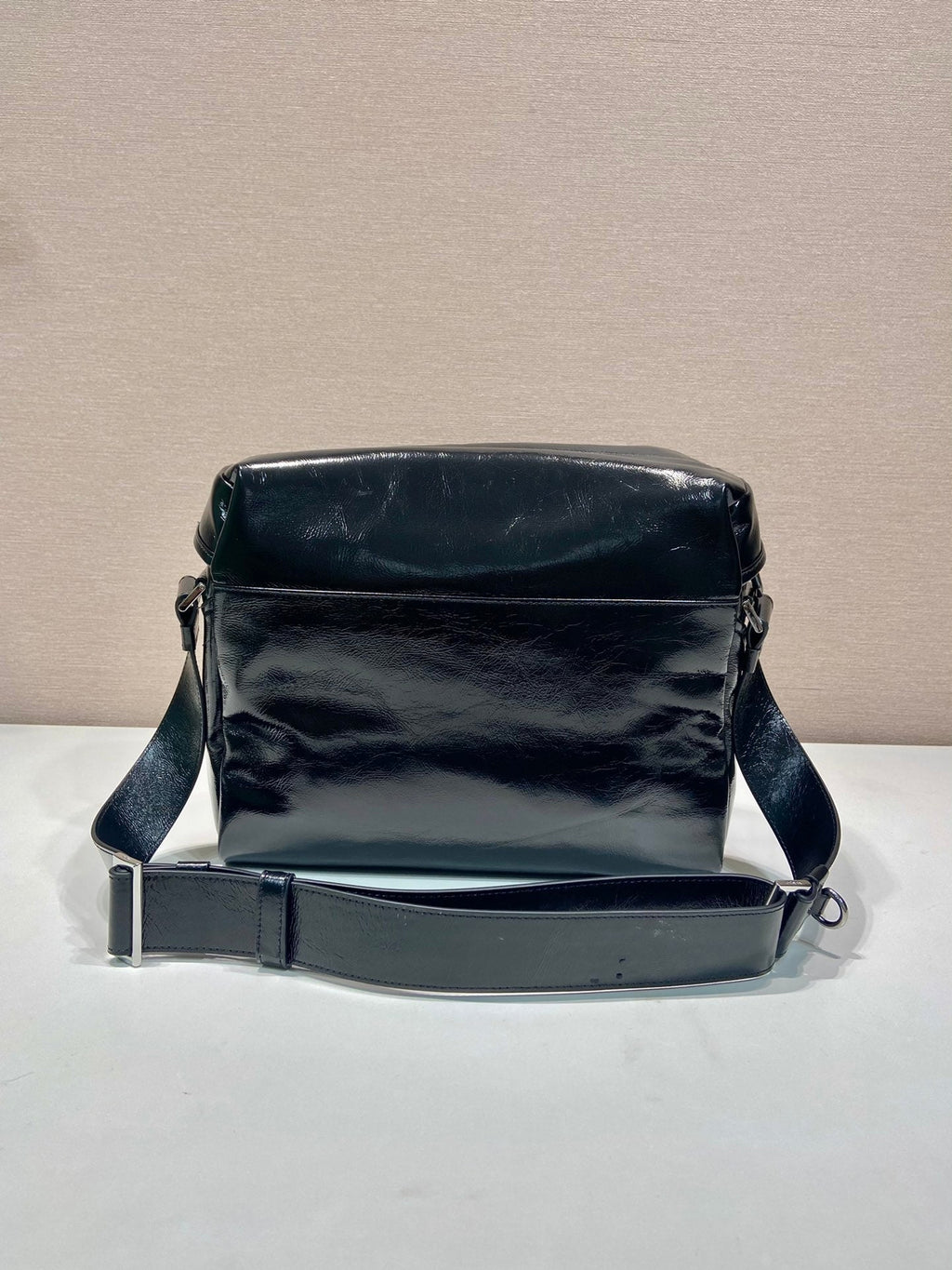 PRADA CROSSBODY BAG 29 IN BLACK OIL WAX LAMBSKIN