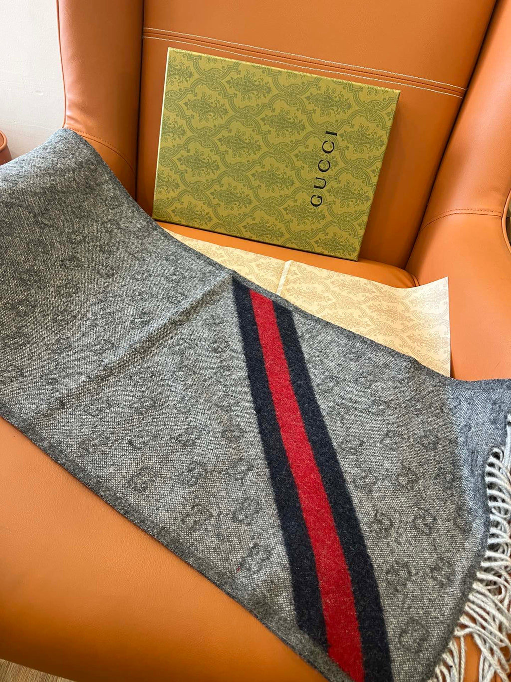 GUCCI 25S SCARF 190 IN WOOL 636373