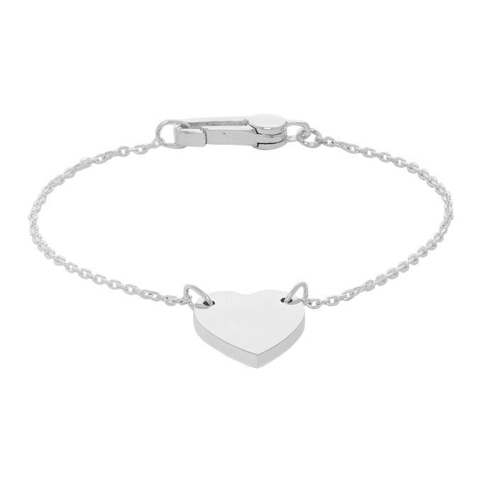 GUCCI LOGO HEART-SHAPED PENDANT SILVER BRACELET