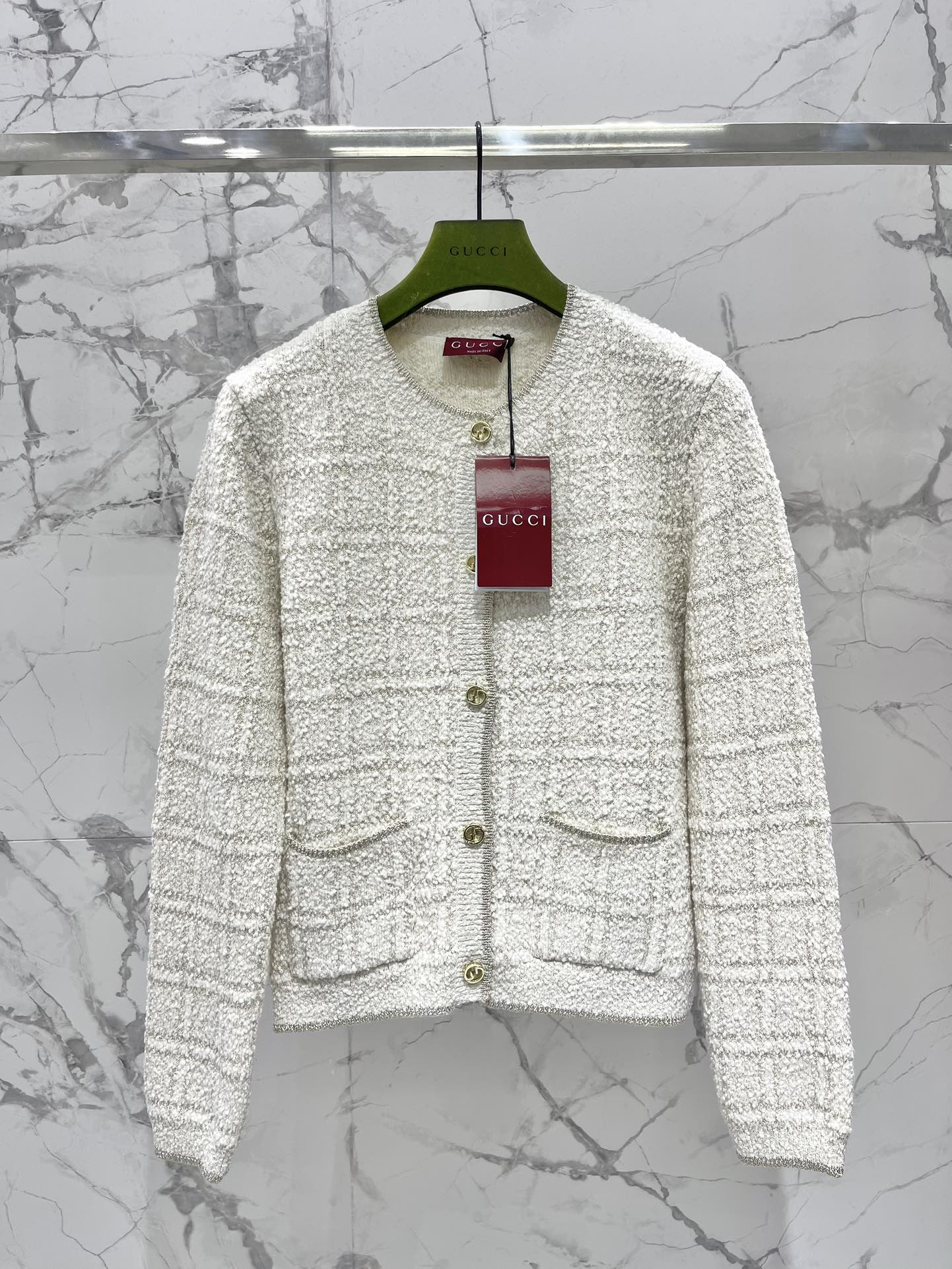 GUCCI Gucci 2025 Cardigan Cream White Wool