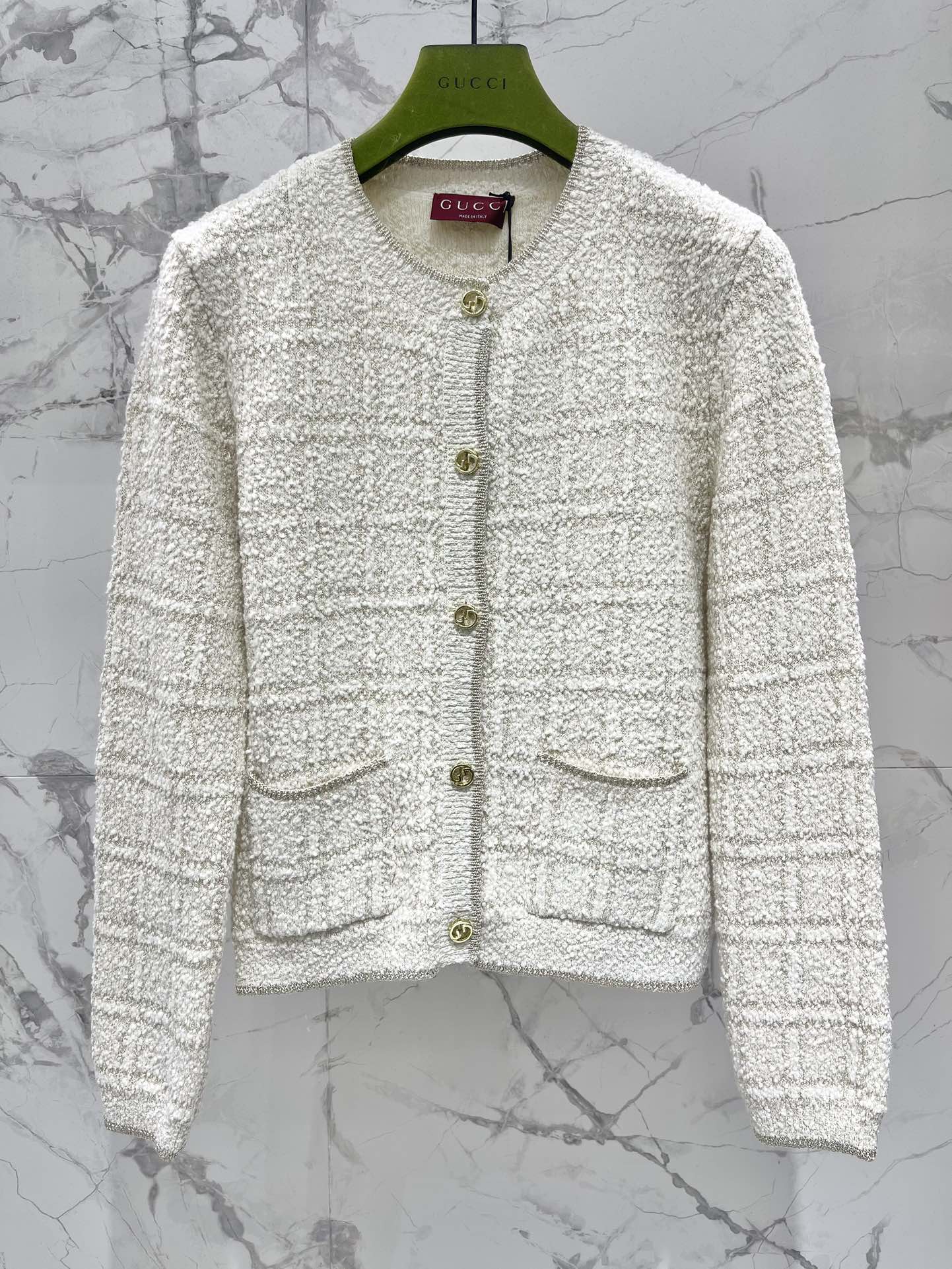 GUCCI Gucci 2025 Cardigan Cream White Wool