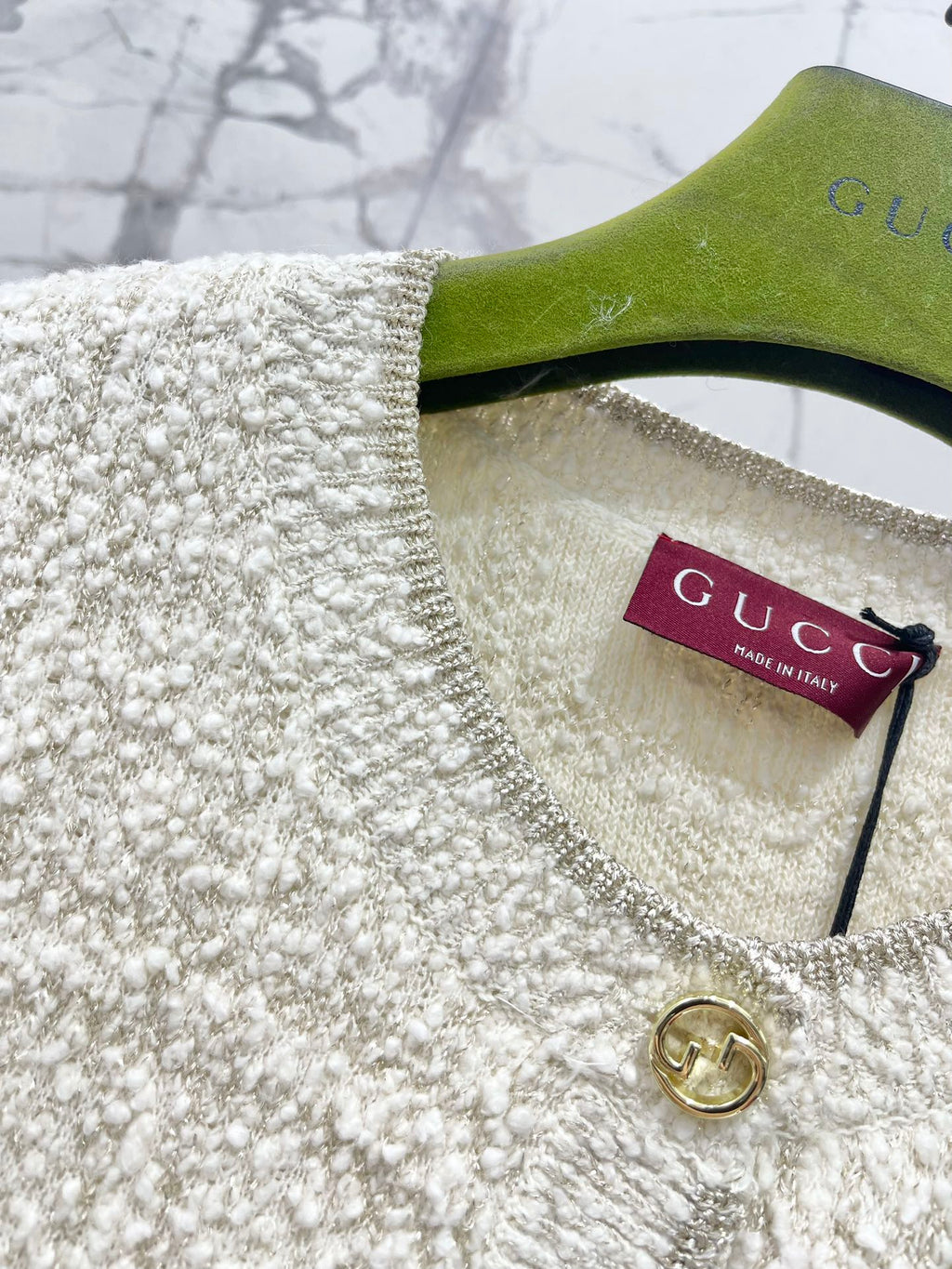 GUCCI Gucci 2025 Cardigan Cream White Wool
