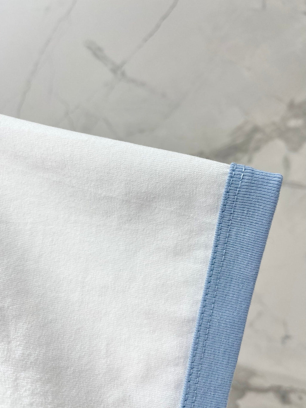 GUCCI Gucci Embroidered Short Sleeves T-shirt White Blue Cotton