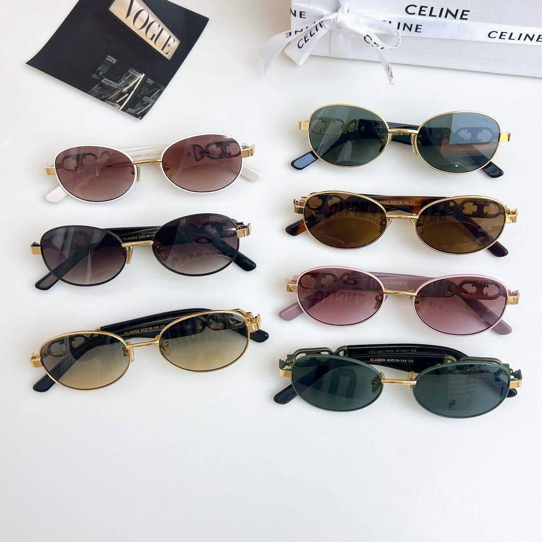CELINE TRIOMPHE SUNGLASSES CL40253 IN METAL GRADIENT SMOKE LENSES