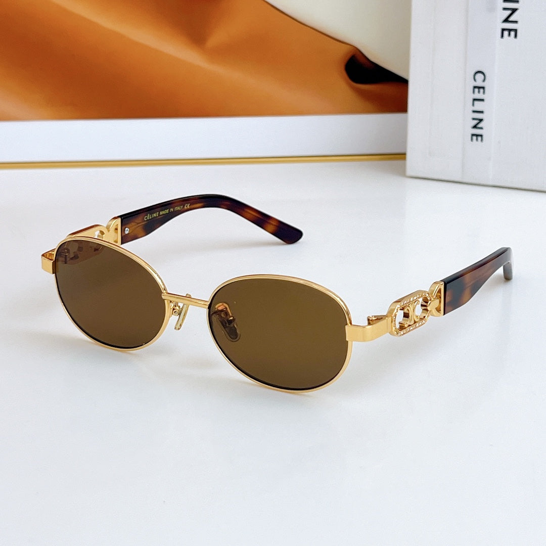 CELINE TRIOMPHE SUNGLASSES CL40253 IN METAL GRADIENT SMOKE LENSES