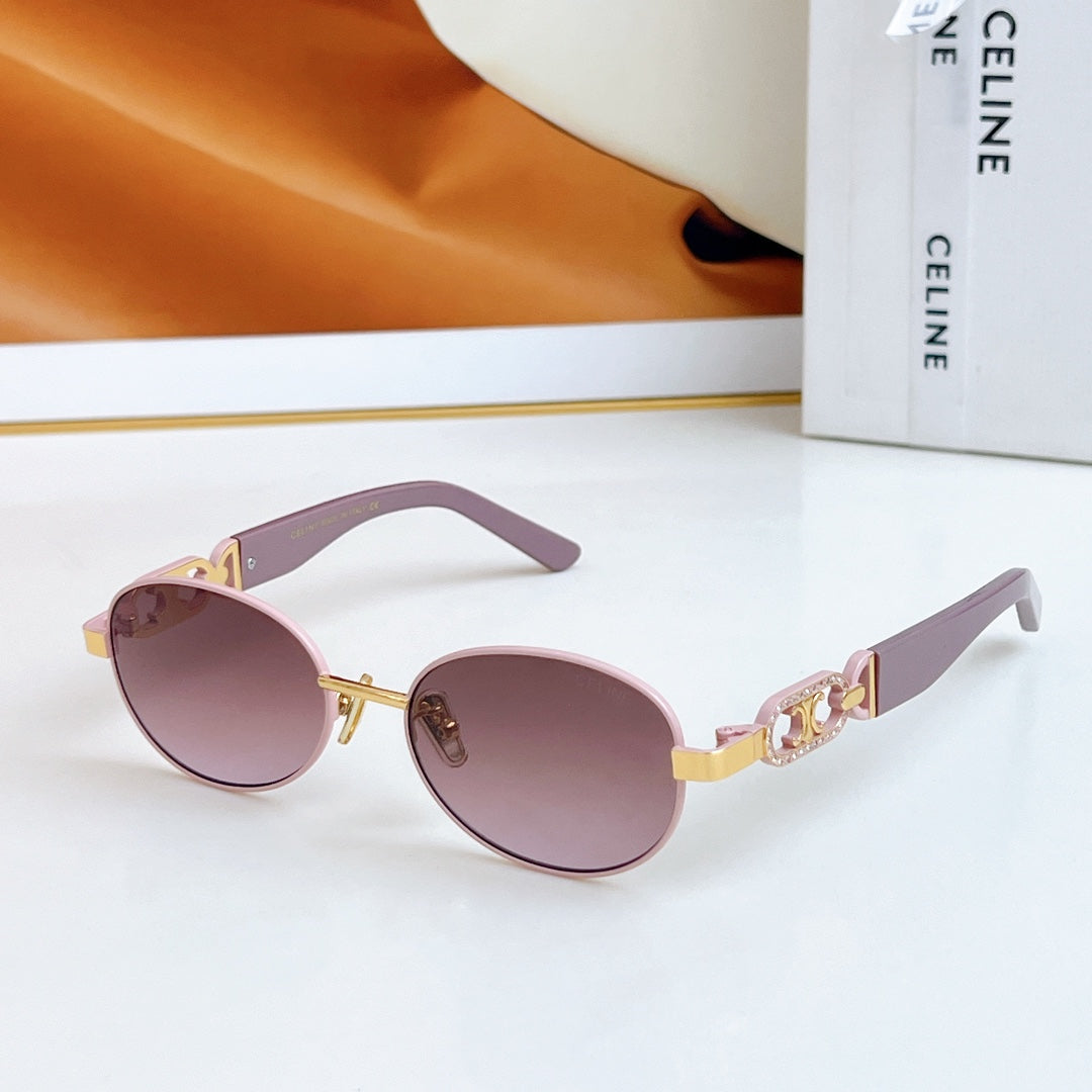 CELINE TRIOMPHE SUNGLASSES CL40253 IN METAL GRADIENT SMOKE LENSES