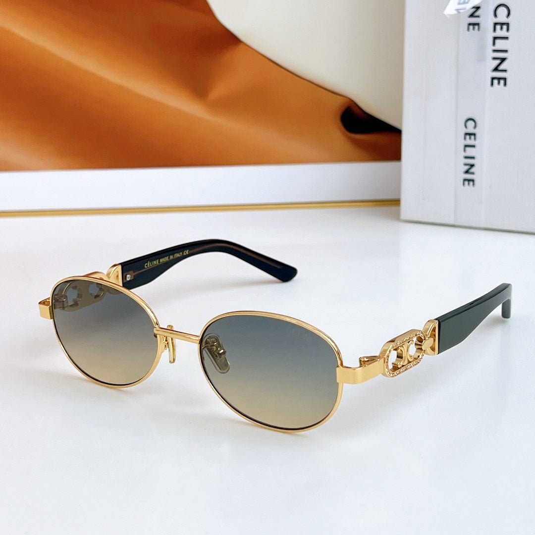 CELINE TRIOMPHE SUNGLASSES CL40253 IN METAL GRADIENT SMOKE LENSES