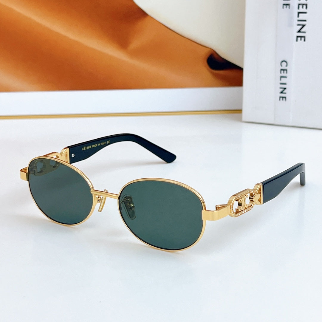 CELINE TRIOMPHE SUNGLASSES CL40253 IN METAL GRADIENT SMOKE LENSES