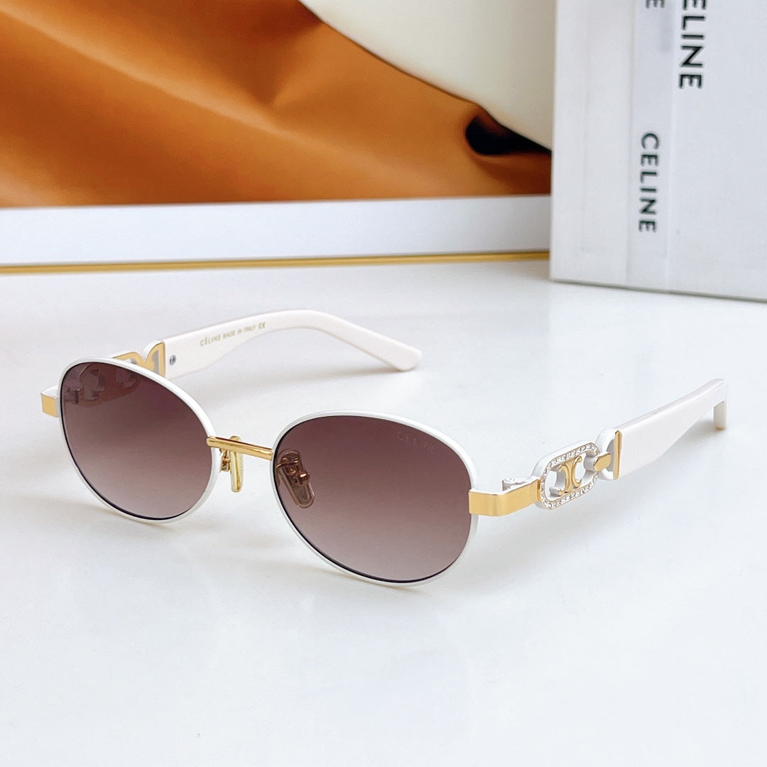 CELINE TRIOMPHE SUNGLASSES CL40253 IN METAL GRADIENT SMOKE LENSES