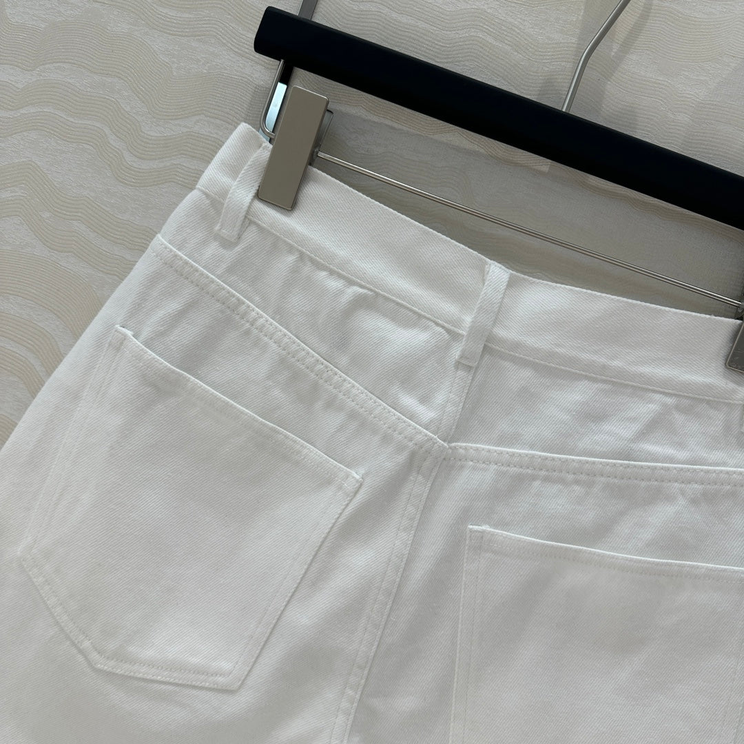 PRADA FASHION STRAIGHT-LEG DENIM SHORTS 263945