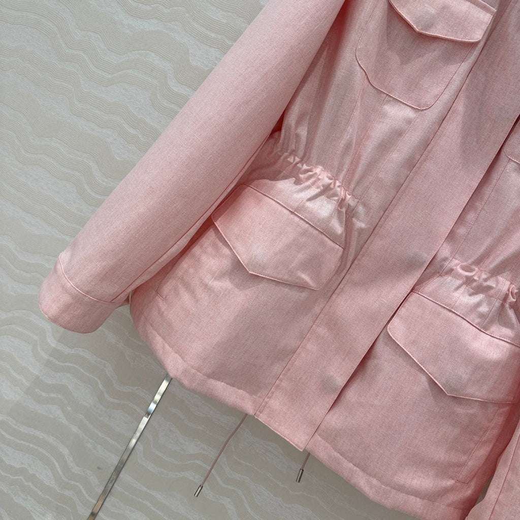 LP CLASSIC STAND-COLLAR LINEN JACKET 265162