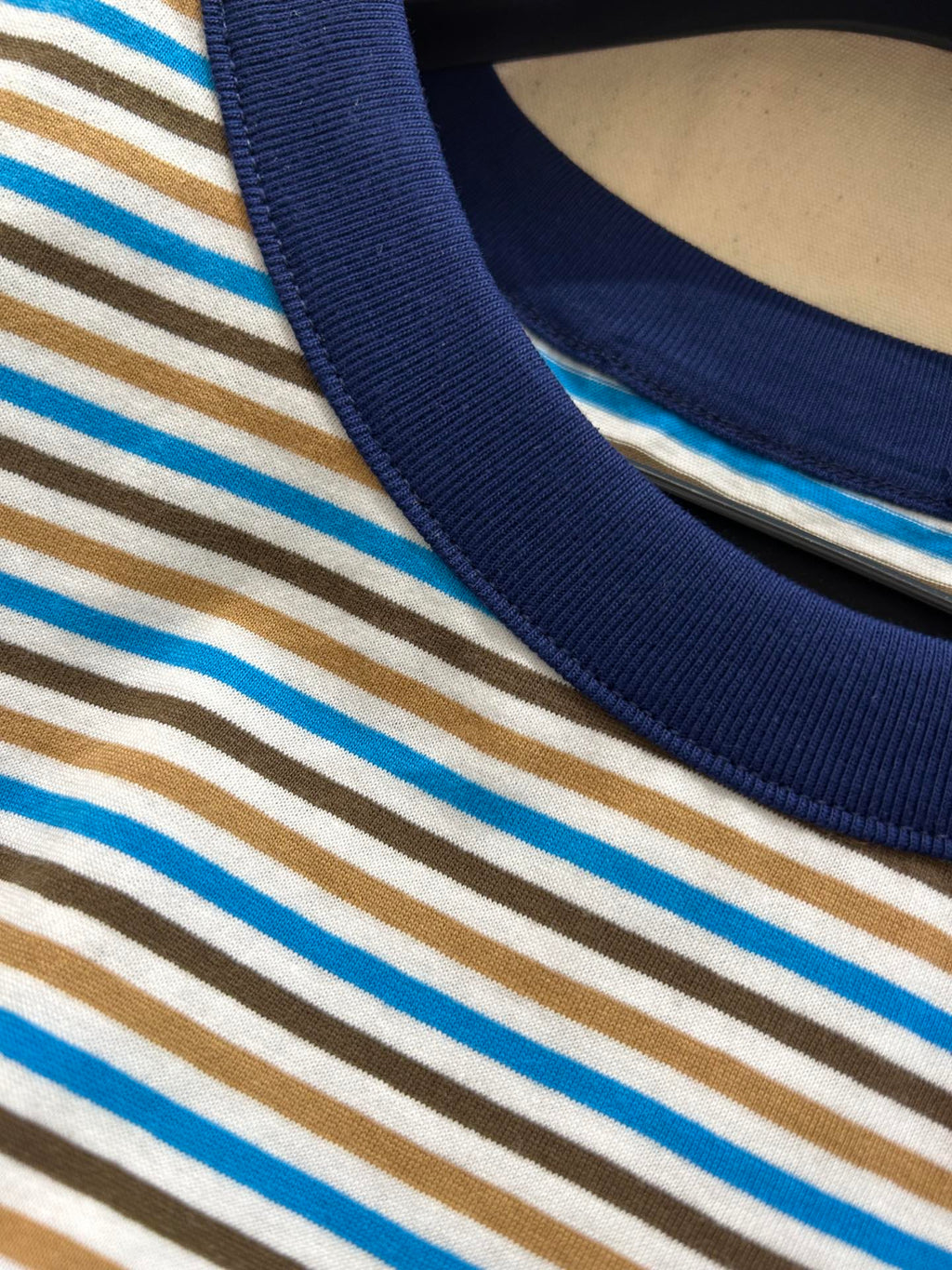 PRADA STRIPED CREW NECK TEE 25S IN COTTON 266080